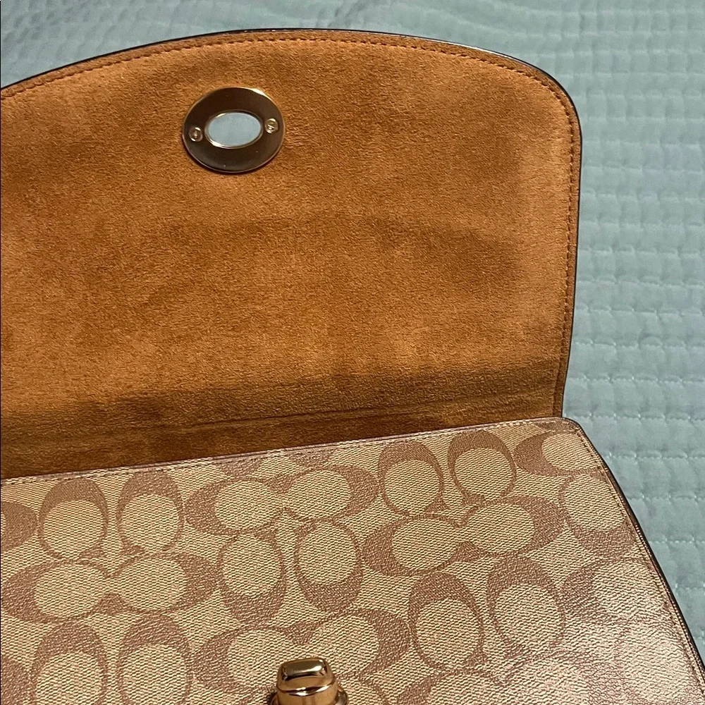 Coach Cream and Tan Satchel